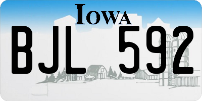 IA license plate BJL592