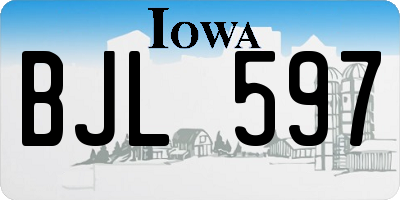 IA license plate BJL597