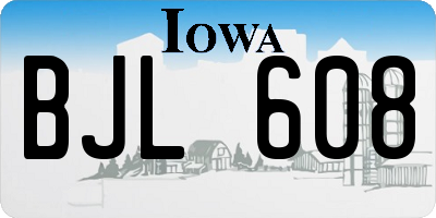 IA license plate BJL608