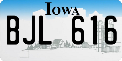 IA license plate BJL616
