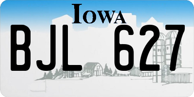 IA license plate BJL627