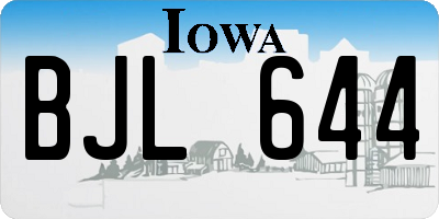 IA license plate BJL644