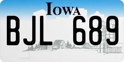 IA license plate BJL689