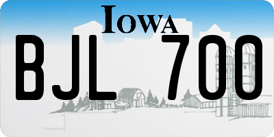 IA license plate BJL700