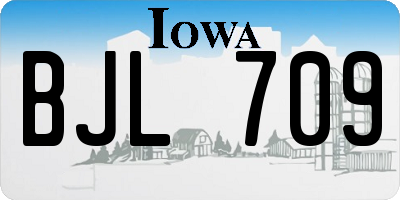 IA license plate BJL709
