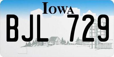 IA license plate BJL729