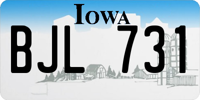 IA license plate BJL731