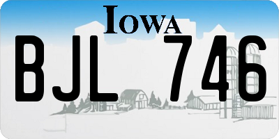 IA license plate BJL746