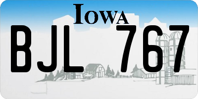 IA license plate BJL767