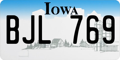 IA license plate BJL769