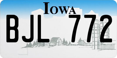 IA license plate BJL772