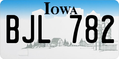 IA license plate BJL782