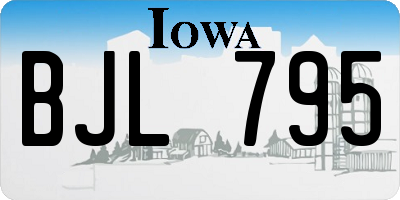 IA license plate BJL795
