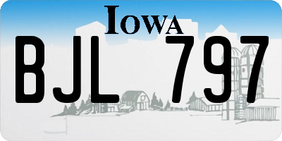 IA license plate BJL797