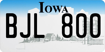 IA license plate BJL800