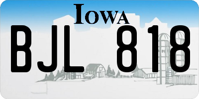 IA license plate BJL818