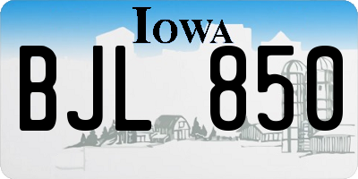 IA license plate BJL850