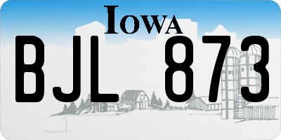 IA license plate BJL873