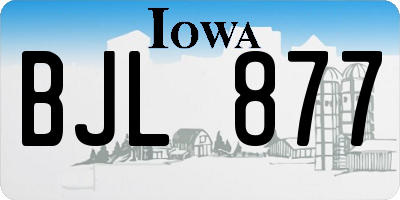 IA license plate BJL877
