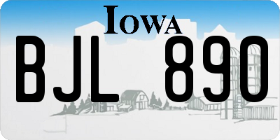 IA license plate BJL890