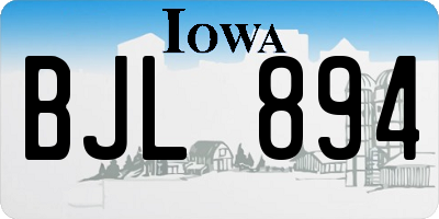 IA license plate BJL894