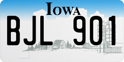 IA license plate BJL901