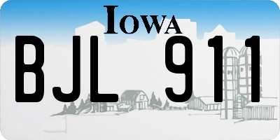 IA license plate BJL911