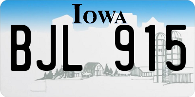IA license plate BJL915