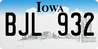 IA license plate BJL932