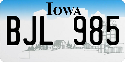 IA license plate BJL985