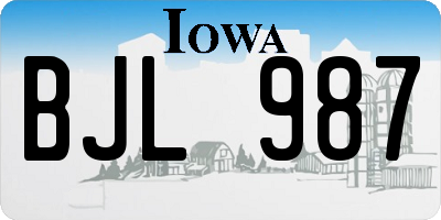 IA license plate BJL987