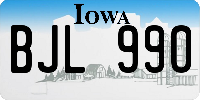 IA license plate BJL990