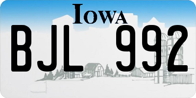 IA license plate BJL992
