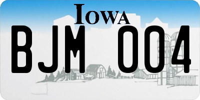 IA license plate BJM004