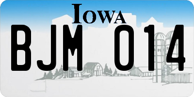 IA license plate BJM014