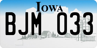 IA license plate BJM033