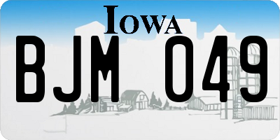 IA license plate BJM049