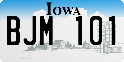 IA license plate BJM101