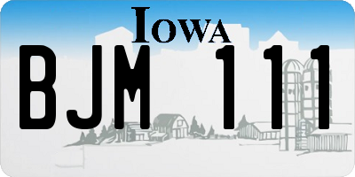 IA license plate BJM111