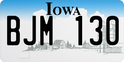 IA license plate BJM130