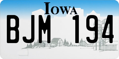 IA license plate BJM194
