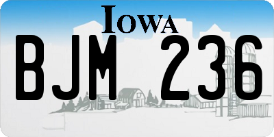 IA license plate BJM236