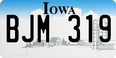 IA license plate BJM319