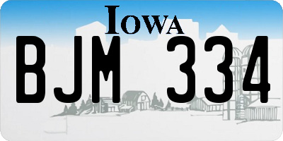 IA license plate BJM334