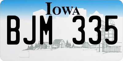 IA license plate BJM335