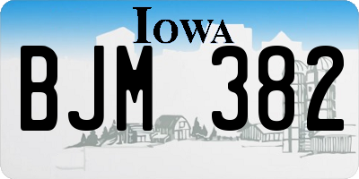 IA license plate BJM382