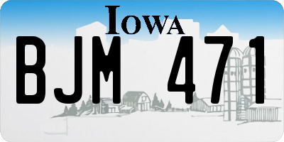 IA license plate BJM471