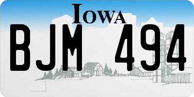 IA license plate BJM494