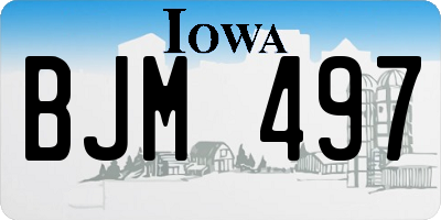 IA license plate BJM497