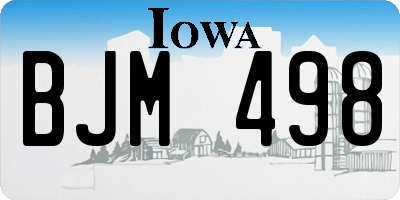 IA license plate BJM498